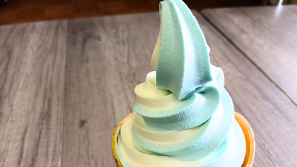 Refreshing ramune-flavoured soft serve ice cream at Murodo Station - Japan Navi Journey